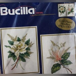 Vintage 1999 Bucilla Crewel Craft Kit Magnolia's Pair #42562 New in Plastic